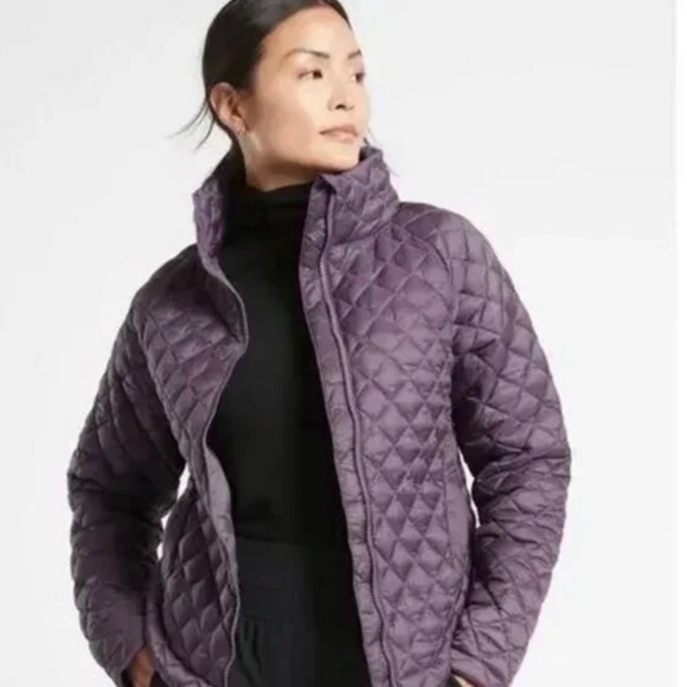 Athleta Whisper Featherless Coat Jacket Purple